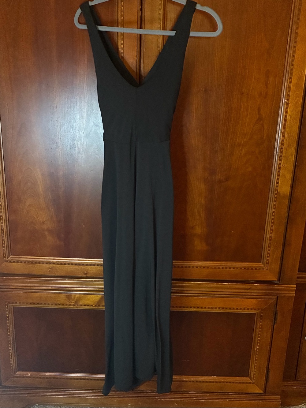 prAna Josepina Black Maxi Dress M Built In Bra Padded Cross Back Stretch